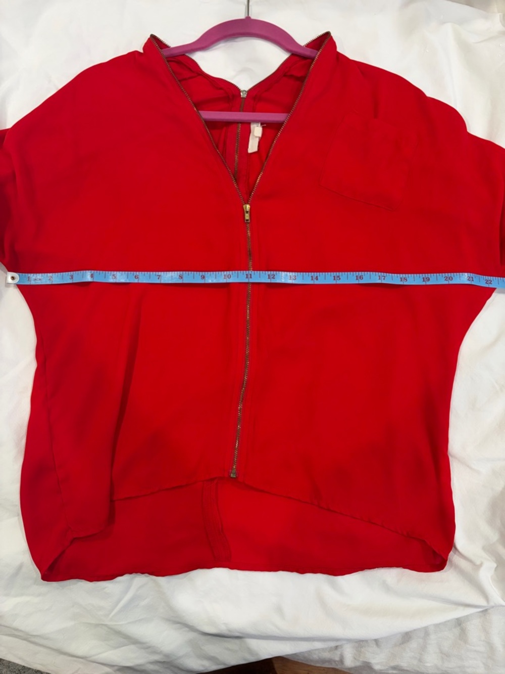 Kaii Red Zip-Front & Back Women's Top Small - Picture 4 of 7